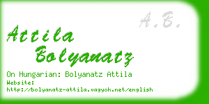 attila bolyanatz business card